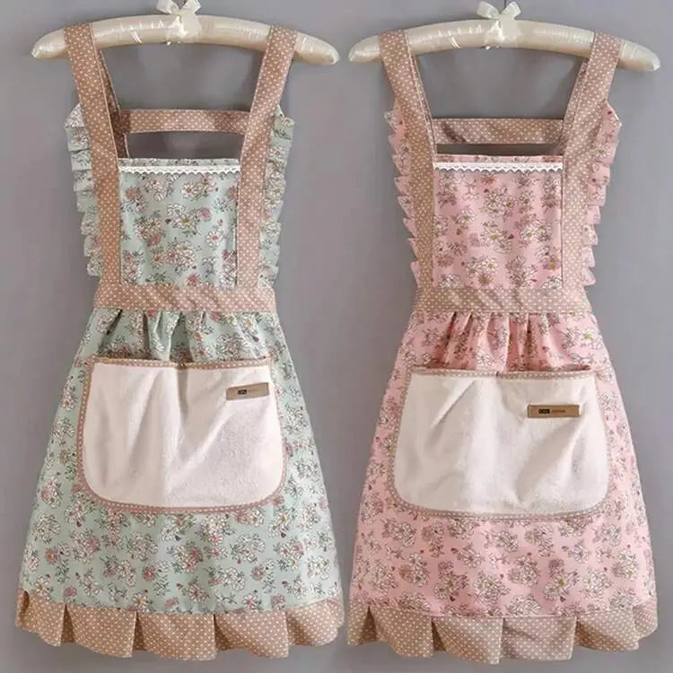 Women Floral Kitchen Apron with Pocket – Vintage Style | Shein Instant Delicado