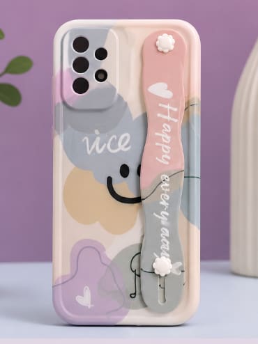 Samsung Galaxy A52 Case Set – Cute Cartoon Design with Strap & Grip Holder – Shockproof Protective Cover