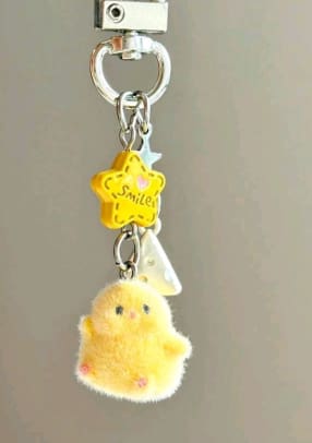 SHEIN Yellow Chick Plush Keychain