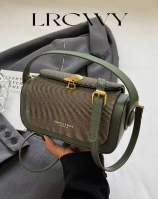Women’s Olive Green Structured Crossbody Bag