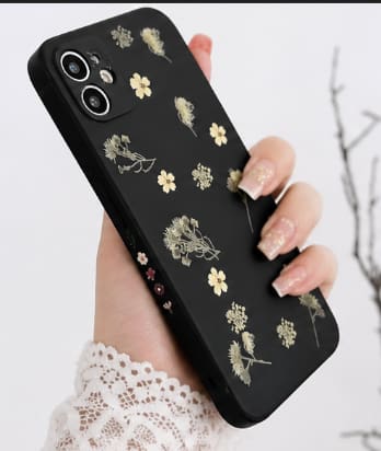 Samsung Galaxy A53 5G Case – Matte Black Floral Design – Shockproof Protective Cover for Women
