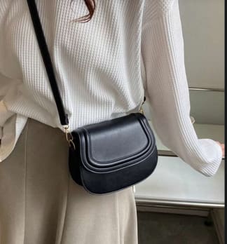 SHEIN Black Crossbody Saddle Bag – Women’s Minimal Shoulder Bag, Fast Delivery in 5 Days