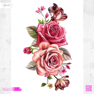 Temporary Tattoo – Bouquet Design in Pink and Blush Tones, A Soft and Feminine T