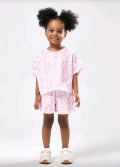 Pink Leopard Print Girls Summer Set – 2 Piece Casual Outfit