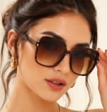 Women’s Oversized Square Sunglasses – Dark Tortoise Frame – Brown Gradient Lens