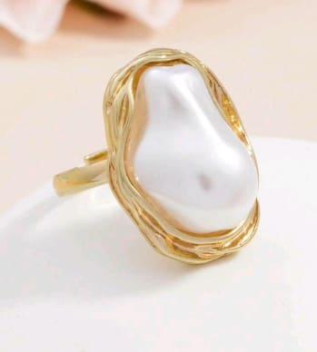 SHEIN Irregular Pearl Statement Ring – Fast Delivery in 5 Days