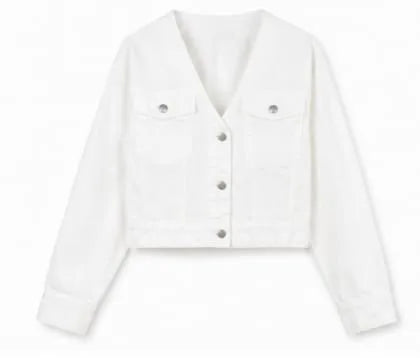 White Cropped Jacket